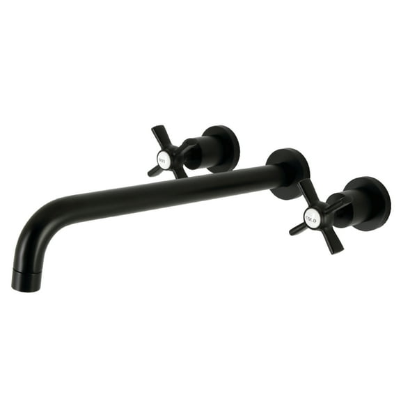 Kingston Brass KS8040ZX Millennium Two-Handle 3-Hole Wall Mount Roman Tub Faucet in Matte Black