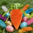 thumbnail image 2 of Easter Bunny Carrot Gift Bags, Velvet Drawstring Candy Goodie Bags - Party Favors for Kids Easter, Birthday, Christmas, Festival Decorations & Jewelry Pouches, 2 of 8