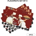thumbnail image 3 of Chef Table Placemats Set of 4 - Abstract Funny Cook Theme for Living Room, Holiday Banquet - Red Black Buffalo Check Plaid Kitchen Dining Decor, 3 of 6