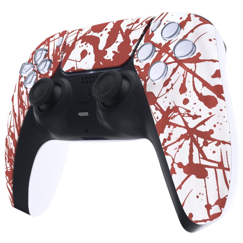 eXtremeRate Blood Patterned Touchpad Front Housing Shell Replacement Cover for ps5 Controller BDM-010/020/030/040