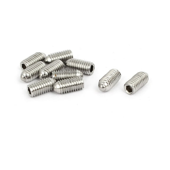 Uxcell M5x10mm 304 Stainless Steel Spring Hex Socket Ball Point Grub Set Screws (10-pack)
