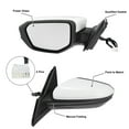 thumbnail image 3 of Door Mirror Assembly Left Side for Honda Civic 2016-2020 Power Glass Heated Manual Folding 5 Pins White, 3 of 6