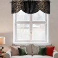 thumbnail image 2 of Leopard Print Tie Up Valance Curtains for Windows, Kitchen Curtains Window Treatments, Chic Abstract Black Brown Animals Texture Short Window Shades Valances for Bedroom Bathroom Cafe 42"x18", 2 of 8