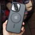 thumbnail image 2 of Luxury Magnetic For Magsafe Wireless Charging Phone Case For iPhone 14 13 12 11 Pro Max Plus Transparent Matte Shockproof Cover, 2 of 5