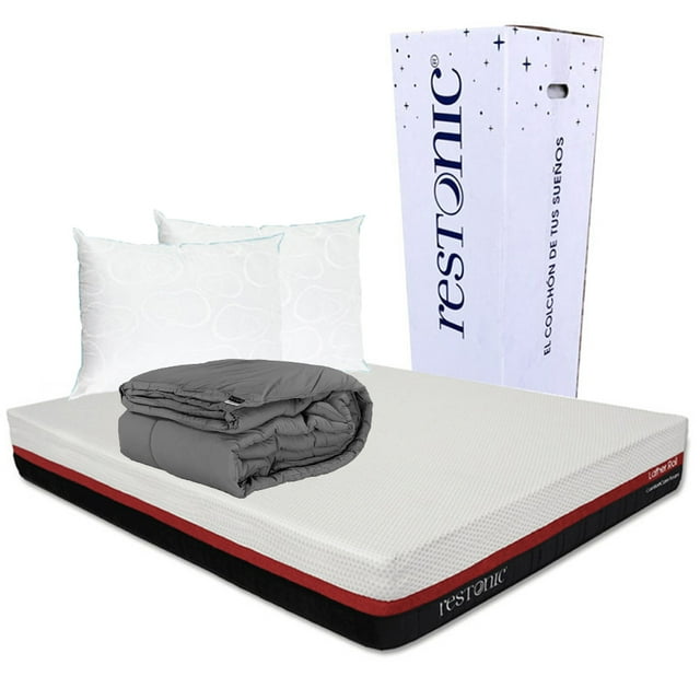 Colchón King Size + 2 Almohadas Osos + Edredón Restonic Lather