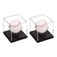 thumbnail image 1 of 2Pcs Vitrina para Béisbol con Base Redonda de Madera, Soportes de Béisbol Acrílicos Transparentes, Negro/Transparente, 1 of 6