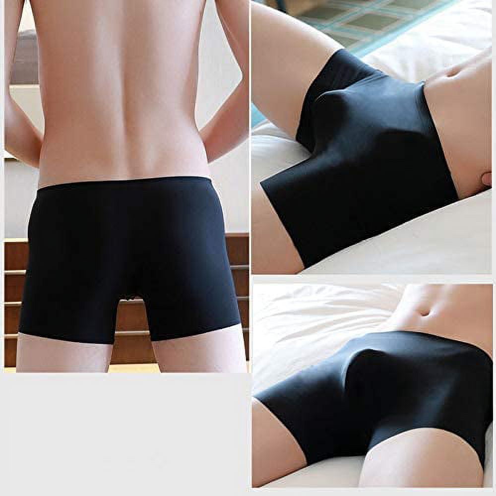 qucoqpe Men's See Through Transparent Boxer Briefs Traceless Ultra-thin Ice  Silk Underwear Floral Breathable Seamless Underwear Swimwear 