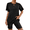 Black, variant on Two Piece Sets for Women Summer Outfits 2026 Lounge Set Crew Neck Tshirts Biker Short Sweatsuit with Pocket