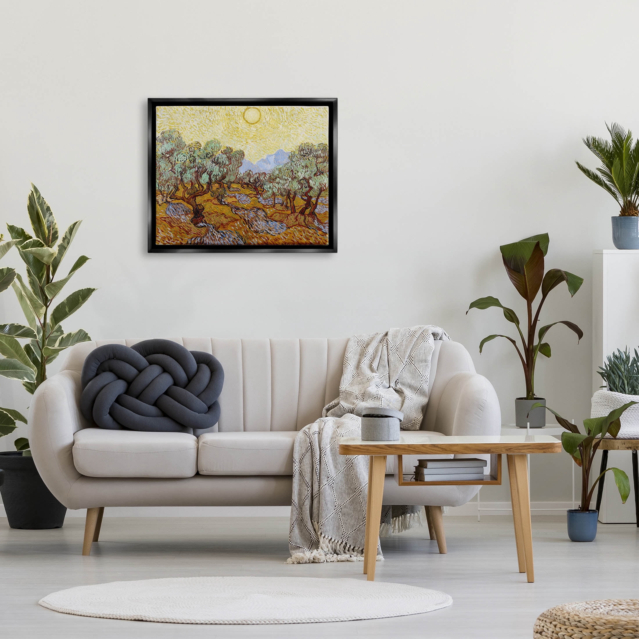 Olive Trees Van Gogh Landscape Landscape Painting Jet Black Framed Art Print Wall Art