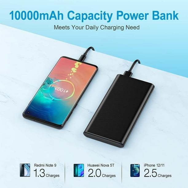 Chargeur portable 10000mAh pour Apple iPhone 11 Pro Batterie Externe +  Câble USB