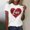 White, variant on HaoXianJian Valentines Day Shirts Women Cute Heart Print Shirt Casual Valentines Top for Women Short Sleeve Love Letter Graphic Tees Tops Crewneck Pullover T-Shirts Size 2X 3X