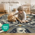 thumbnail image 4 of ODIKA 9'x12' Washable Area Rug Graphic Designer Men Print Funky Numeric Bathroom Anime Mens for Dining Room, Basement, Large Office, Non-Slip Chair-Friendly, 4 of 7