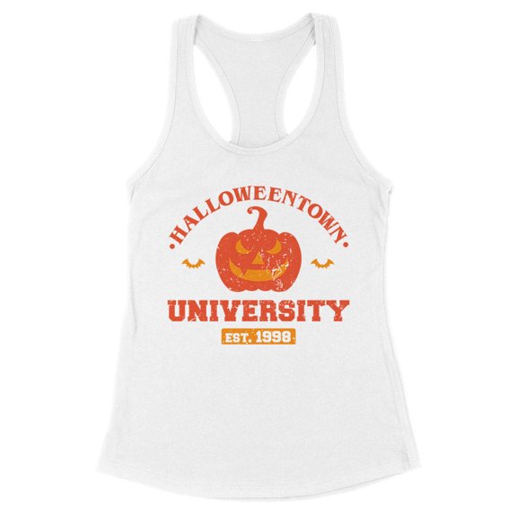 Halloweentown University Tank Top Fitted Racerback Women's Large White