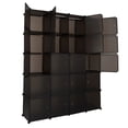 thumbnail image 5 of 20 Cube Organizer Stackable Plastic Cube Storage Shelves Design Multifunctional Modular Closet Cabinet With Hanging Rod Brown Brown, 5 of 9