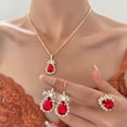 thumbnail image 6 of YYKihy Water Drop Jewelry Set Personalized Fashion Colorful Water Diamond Necklace Earrings Ring Set Bridal Jewelry, 6 of 8