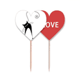thumbnail image 1 of Amante del gato negro de Halloween arte animal silueta Palillos de dientes bandera etiqueta de amor selección de pastelitos, 1 of 4