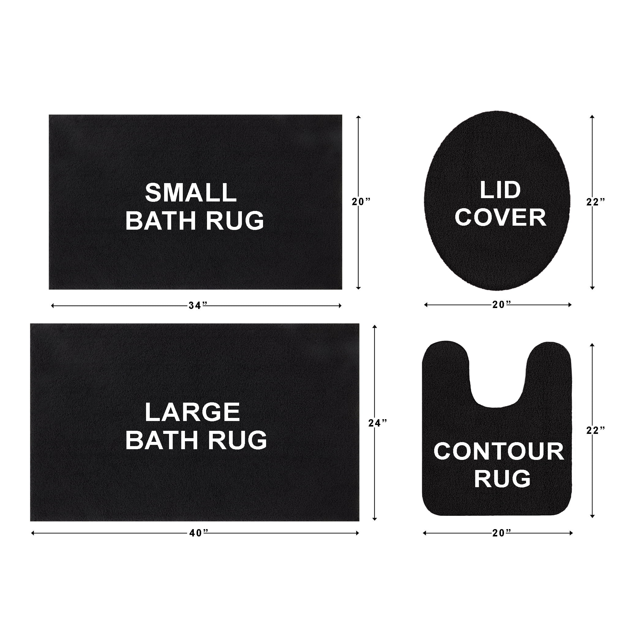 Mainstays Performance Recycled Polyester Bath Rug, Rich Black, 24 in x 40 in