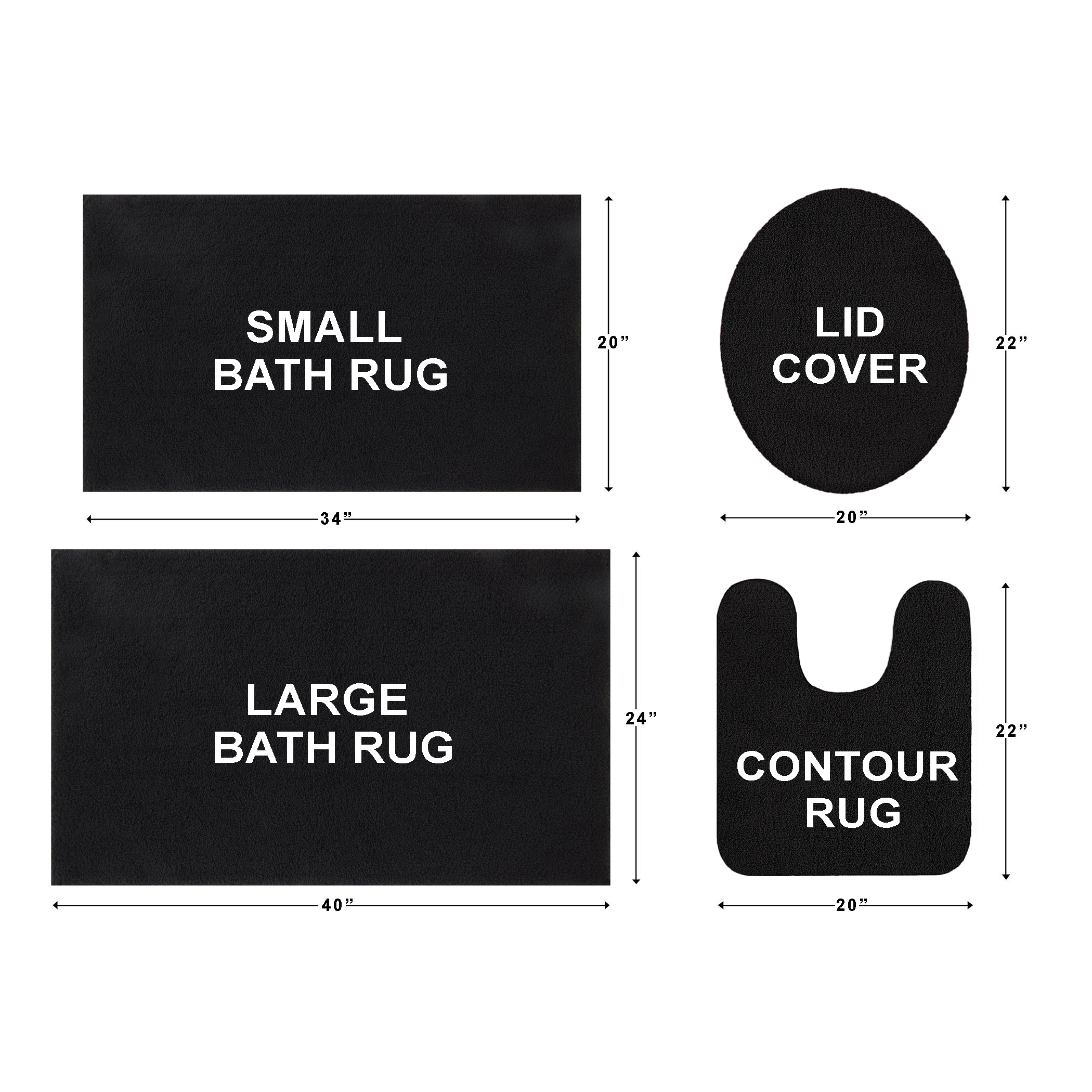 Mainstays Performance Bath Rug, Black, 20" x 34" photo 8