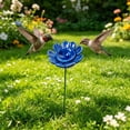 thumbnail image 4 of Bee Watering Station, Ceramic Bee Cup for Garden, Flower Shaped Bee Watering Station Bird Bath Water Feeder, Butterfly Drinking Cup Bee Bath Bowl Garden Stake (1PC, 2"x12.6", Blue), 4 of 7