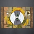 thumbnail image 5 of Placemats Set of 4, Vintage Wooden Sunflower Floral Dining Table Place Mats Heat Resistant Non Slip Washable Linen Kitchen Table Mats for Outdoor Indoor Decor, 5 of 6