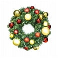 thumbnail image 1 of Pre-Lit Warm White LED Sequoia Wreath Decorated With Red And Gold Ornament Collection, 1 of 1