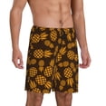 thumbnail image 2 of Naloa Colorful Pineapple Men's Short Pajama Pants, Lounge Comfort Shorts with Elasticized Waistband and Side Pockets - Medium, 2 of 9