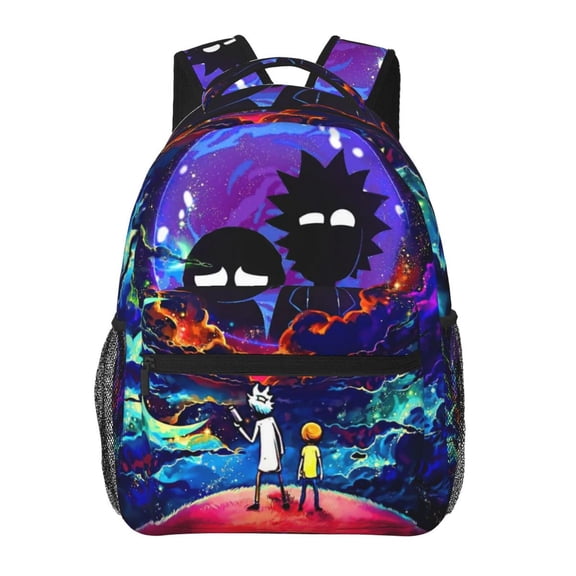 Cartoon R-ick And M-orty Backpacks Large Capacity Travel Backpack Book Bag Laptop Bag Lightweight And Durable School Daypack For Women Men Multifunctional Bag