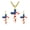Gold, variant on United States Star Cross Pendant Chain Stud US Flag Earring Necklace Set Gift-Silver