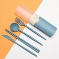 thumbnail image 1 of Juego de Vajilla Portátil, Material Pp Ecológico, Caja de Almacenamiento Compacta, Incluye Cuchillo, Tenedor, Cuchara y Palillos, Ideal para Viajes, Picnics, Escuela y Trabajo, Set de Regalo, 1 of 2