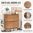 thumbnail image 5 of Fsbecl Modern Shoe Storage Cabinet with 2 Flip Drawers for Entryway, Walnut, 5 of 9