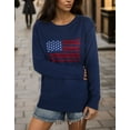 thumbnail image 3 of Pullover Sweaters for Women Y2K American Flag Independence Day Crewneck Fall Winter Knitted Stried Sweaters Warm Long Sleeve Jumper Tops Alsol Lamesa, 3 of 6