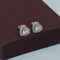 thumbnail image 3 of LeCalla 925 Sterling Silver Stud Earrings for Women | Heart-Shaped Cubic Zirconia Stud Earrings, 3 of 7