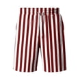 thumbnail image 4 of HKYNLAG Men's Summer Beach Shorts Elastic Waist Drawstring Striped Bermuda Shorts Casual Vacation Holiday Shorts with Pockets Wine 5XL, 4 of 5