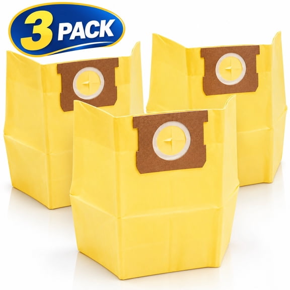 Fits HART High-Efficiency Dust Bag, 3-Pack, VHBMA 3701,Fits 4 to 9 Gallon Wet/Dry Vacuum Cleaners