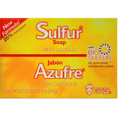 Grisi Bio Sulfur Soap with Lanolin, 4.4 oz (Pack of