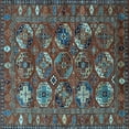 thumbnail image 1 of Ahgly Company Indoor Square Oriental Light Blue Industrial Area Rugs, 4' Square, 1 of 4