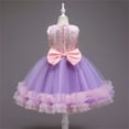 thumbnail image 6 of Girls Dresses Summer Spring Summer Sleevel Tulle Sequins Glitter Dress Performance Formal Clothes Cute Bow Dresses Christmas Party Princess Dress Kids Sundress,Size 7 Years-8 Years, 6 of 9