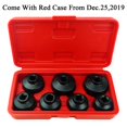 thumbnail image 3 of El juego de vasos para filtro de aceite de 7 piezas incluye 24 mm, 27 mm, 29 mm, 30 mm, 32 mm, 36 mm y 38 mm. Kit de herramientas de llave de tapa compatible con Mercedes Benz VW BMW y más carcasas es, 3 of 7