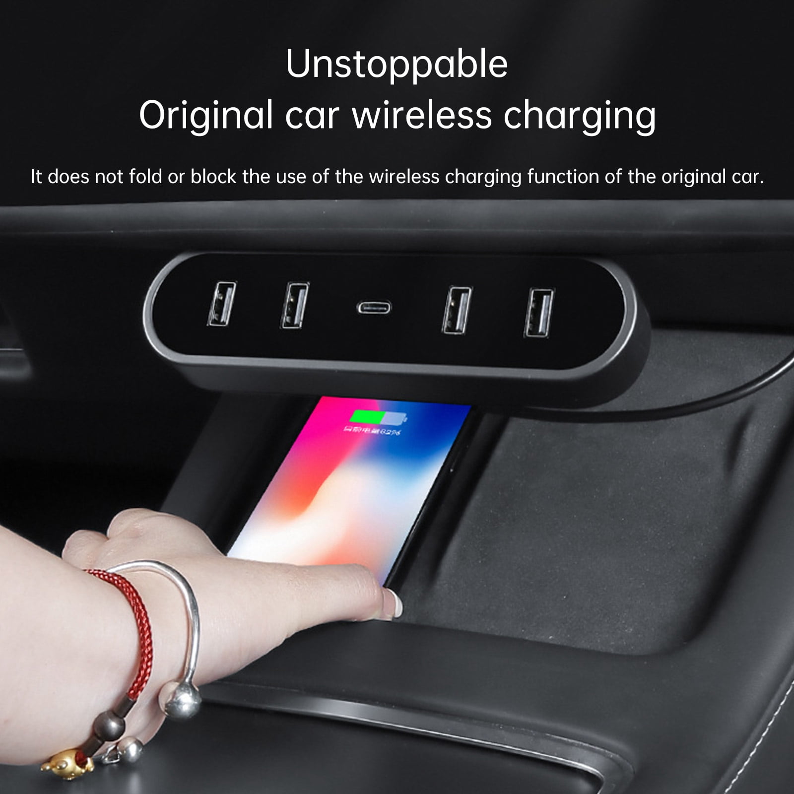 Car Fast Chargers USB Shunt Hub Port Suitable for Car 3/Y Docking Station Powered Splitter Quick Data Transfer Adapter
