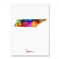 Trademark Fine Art "Tennessee Map" Canvas Art by Michael Tompsett