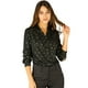 thumbnail image 1 of INSPIRE CHIC Blusa de estrellas con lunares brillantes dorados de manga larga metálica vintage para mujer Negro XL, 1 of 6