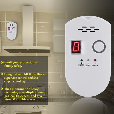 Gas Leakage Detector,LCD LPG LNG Coal Natural Gas Leak Security Alarm Sensor Warning Detector (US (Best Outdoor Security Sensors)