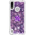 thumbnail image 2 of case for Motorola Moto E7 Power Case,Creativity Clear Quicksand Glitter Flowing Liquid Floating Soft TPU Case w/Stand Bling Diamond Sparkle Phone Cover for Motorola Moto E7 Power  Purple, 2 of 14