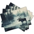 thumbnail image 2 of Fall Placemats Set of 4 - Moose Place Mat 12x18 Inch Autumn Forest Placemats Wildlife Table Mat for Party Kitchen, 2 of 7