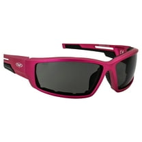 Global Vision Sly Padded Motorcycle Glasses for Women Sunglasses Pink Metallic Frame w/Smoke Lenses