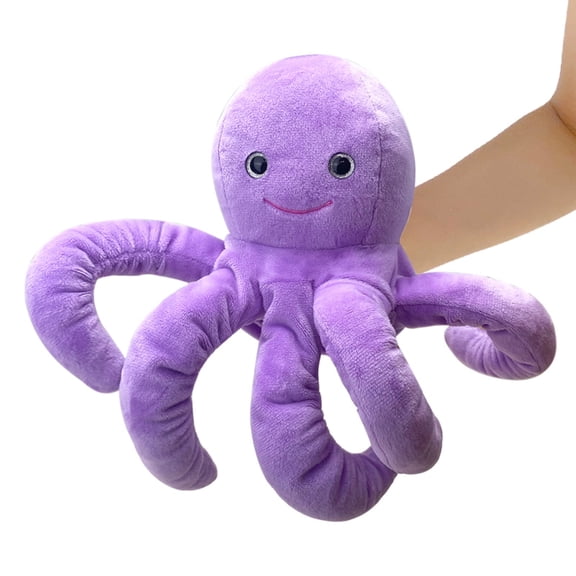 Just qunseen Octopus Hand Puppet 13'' Soft Plush Ocean Animal Toy for Kids Educational Gift
