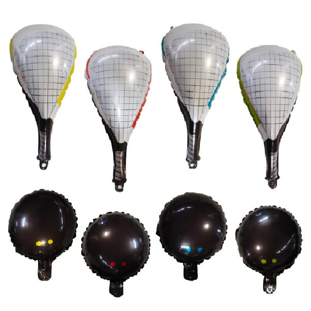 KAKOWELY 6 globos de tenis para fiesta: globos de aluminio para decoraciones de cumpleaños con temática deportiva, recuerdos de tenis, graduaciones, baby showers y bodas.