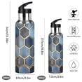 thumbnail image 2 of Yayeee 33oz Insulated Water Bottle Double Wall Stainless Steel with Flip Straw Lid, Elegant Hexagon Pattern, 2 of 7