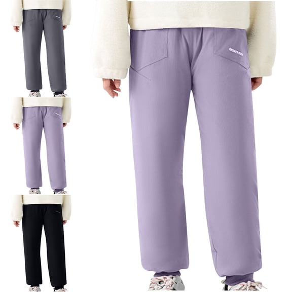 Zefriona Kids Snow Pants Waterproof Insulated Softshell Fleece Lined Winter Trousers Purple 7