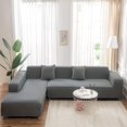 thumbnail image 1 of CHOK 2024 Sofa Slipcover L Shape Gray Sofa Cover Sectional Couch Cover Spandex Non Slip with Elastic Bottom Furniture Protector Cover for for Home Decor 2+3seater, 1 of 10